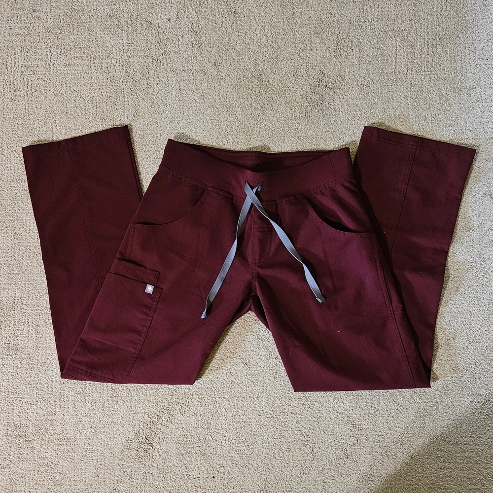 Figs Maroon Technical Collection Pants - image 1